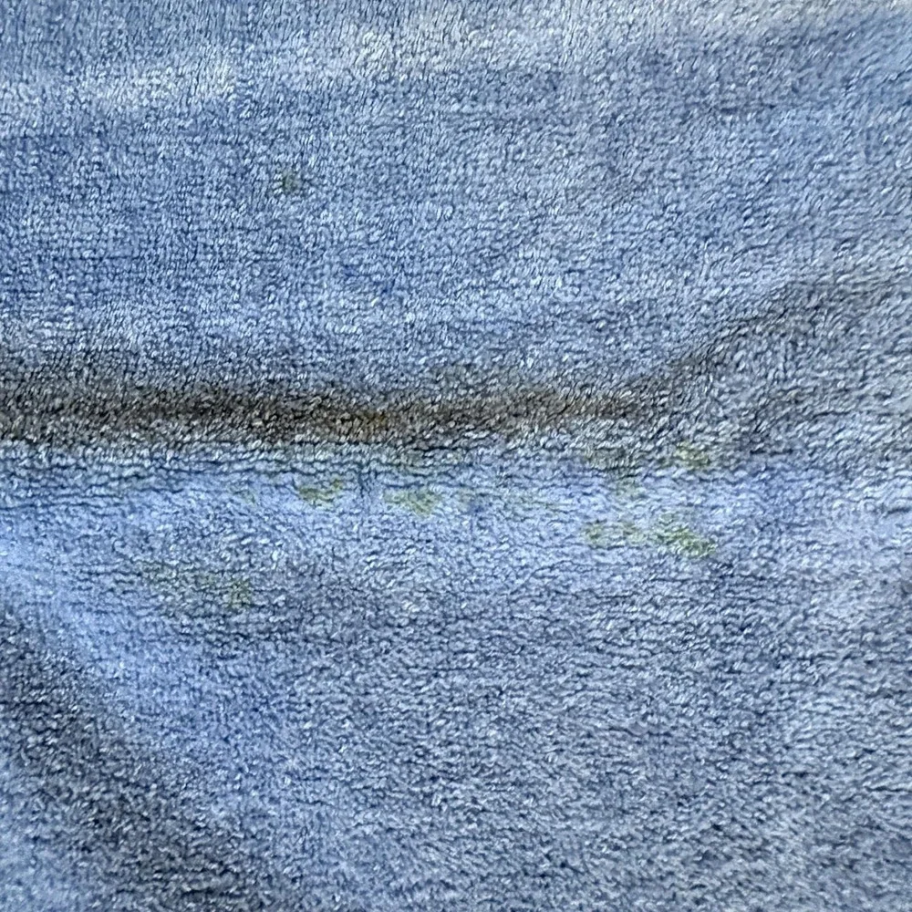 Vintage Blue 70's Bath Towel Shell Design Made In USA 23x44